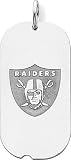 Sterling Silver NFL Oakland Raiders Logo Dog Tag Charm