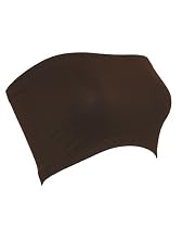 Seamless Bandeau Strapless Tube Top Bra Brown