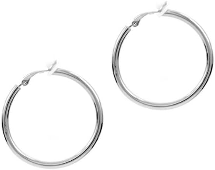 Charline's Clip-On Hoop Earrings - Silver, 35mm