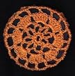 Orange Floral Crocheted Hair Bun Cover- LARGE