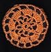 Orange Floral Crocheted Hair Bun Cover- LARGE