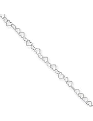 3.5mm, Chain of Hearts in Sterling Silver - 24 inch