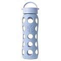 Lifefactory 22oz Sky Blue Glass Water Bottle w/ Silicone Sleeve