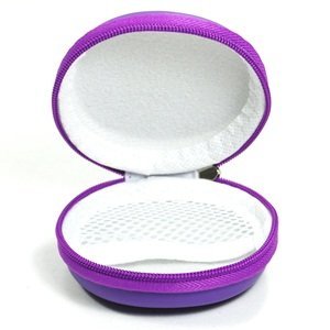 Cosmos Purple bluetooth handsfree headset Case - Clamshell/PU Style with Zipper Enclosure, Inner Pocket, and Durable Exterior for Aliph Jawbone 2, Aliph Jawbone Prime, Jabra BT804 + Cosmos cable tie