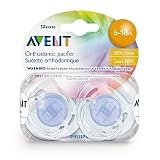 Philips AVENT BPA Free Translucent Pacifier, 6-18 Months, 2-Count, Colors May Vary