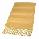 Basile Wool and Cashmere Fringed Stole Mustard Yellow