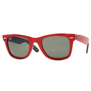 RAY BAN 2140 ORIGINAL WAYFARER 955 RED PLASTIC SUNGLASSES.