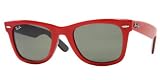 RAY BAN 2140 ORIGINAL WAYFARER 955 RED PLASTIC SUNGLASSES. by