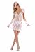 3 PC. Short sleeve chemise with floral and leaves embroidery, and matching G-string. image 2
