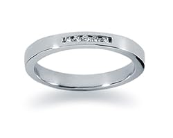 0.05 channel set diamond band in 18k White Gold