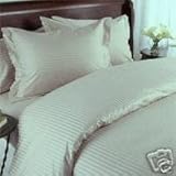 Stripes Sage mint 600 Thread Count Full/Queen Size Duvet Cover Set 100 % Eg ....