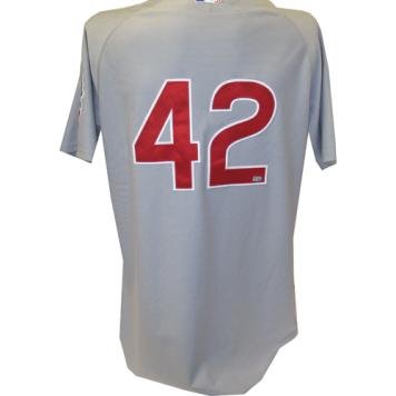Aramis Ramirez Jersey - Chicago Cubs 2011 JR Day Game Worn #42 Grey Jersey (FJ182581)