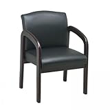 Faux Leather Mahogany Finish Visitors Chair