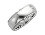 Men's Comfort Fit 8mm Milgrain Wedding Band in Sterling Silver