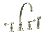 KOHLER K-16109-4-BN Revival Kitchen Sink Faucet, Vibrant Brushed Nickel