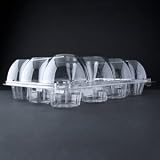 12 Compartment Hinged High Dome Clear Cupcake Container - 100 / CS
