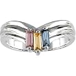 14K Yellow or White Gold Mother's Ring - 3 Stone