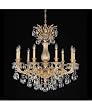Schonbek 5679-48TK Milano 9 Light Single Tier Chandelier in Antique Silver with Swarovski Strass Golden Teak crystal