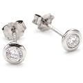 Pasionista 602981 - Pendientes unisex de plata de ley con 2 circonitas