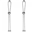 Beaded Heart Drop Earrings Dangling in Solid Sterling Silver