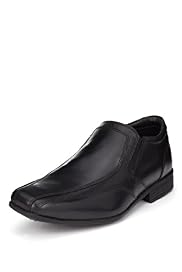 Leather Square Toe Slip-On Shoes