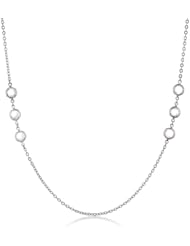 Stainless Steel with Clear Swarovski Crystal Necklace, 39.5"