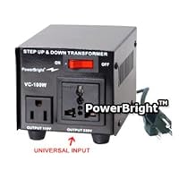 Power Bright VC100W Voltage Transformer 100 Watt Step Up/Down 110 Volt - 220 Volt