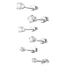 Sterling Silver CZ Solitaire Earring Set (3-pair - 2, 3, 4 mm)