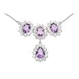 9 1/4 Carat Amethyst and White Topaz Sterling Silver Necklace