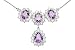 Toys : 9 1/4 Carat Amethyst and White Topaz Sterling Silver Necklace