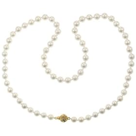 14k Yellow Gold Saltwater Cultured Akoya Pearl AA Grade 6.5-7mm Necklace, 20 by Amazon.com Collection