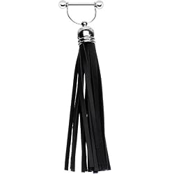 Black Leather Tassel Nipple Ring
