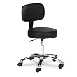 SAFCO PRODUCTS Pneumatic Lift Lab Stools with Back, Height-Adjustable, 17-22, Black
