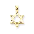 14k Solid Satin Star of David Pendant