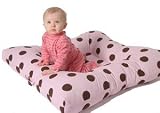 Floor Nanny FN-PBD1 Comfortable Cushion for Your Child - Pink/Brown Dot Fabric