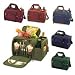 Picnic Time Malibu Shoulder Pack w/ Deluxe Picnic Service For 2 (Vista Blue)
