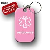 Seizures Medical Alert Dog Tag Necklace or Keychain ID