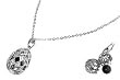 Sterling Silver CZ Necklaces - Easter Egg - Chain: 16-18" (adjustable) Height: 20mm