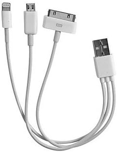 ZCL3-in-1 USB Charging Data Cable for iPhone4/4s/5, iPod/iPad and Samsung Cell Phones (White) , White