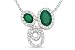 3/4 Carat Emerald and Diamond 14K White Gold Multi Circle Pendant w/Chain