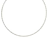 14k White Gold 2.5mm Twisted Omega Necklace, 18