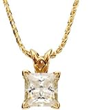 14k Yellow Gold Moissanite Scroll Necklace 6.5mm 1 1/2ct - JewelryWeb