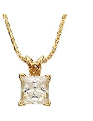 14K Yellow Gold 06.50 mm = 1 1/2 Ct Created Moissanite Scroll Necklace