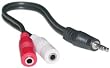 2 x 3.5mm Stereo Female / 3.5mm Stereo Male, 6 inch