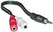 2 x 3.5mm Stereo Female / 3.5mm Stereo Male, 6 inch
