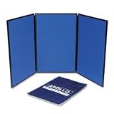 Apollo SB93513Q Apollo ShowIt Three-Panel Display System, Fabric, Blue/Gray, Black PVC Frame