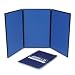 Apollo SB93513Q Apollo ShowIt Three-Panel Display System, Fabric, Blue/Gray, Black PVC Frame