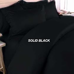 MARRIKAS 300TC Egyptian Cotton KING SOLID BLACK Duvet Cover Set
