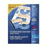 CD/DVD Label And Case Insert Combo, Inkjet, 20/PK, White