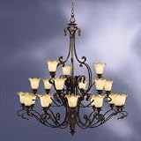 Kichler Carre Bronze Chandelier 21 Light Incandescent 1824CZ